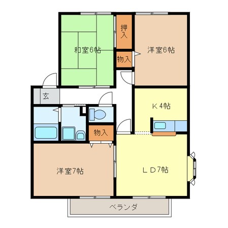 シャンブル南が丘の物件間取画像